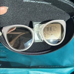 Emporio Armani Women's Round Sunglasses in Pale Lilac with Gradient Lenses